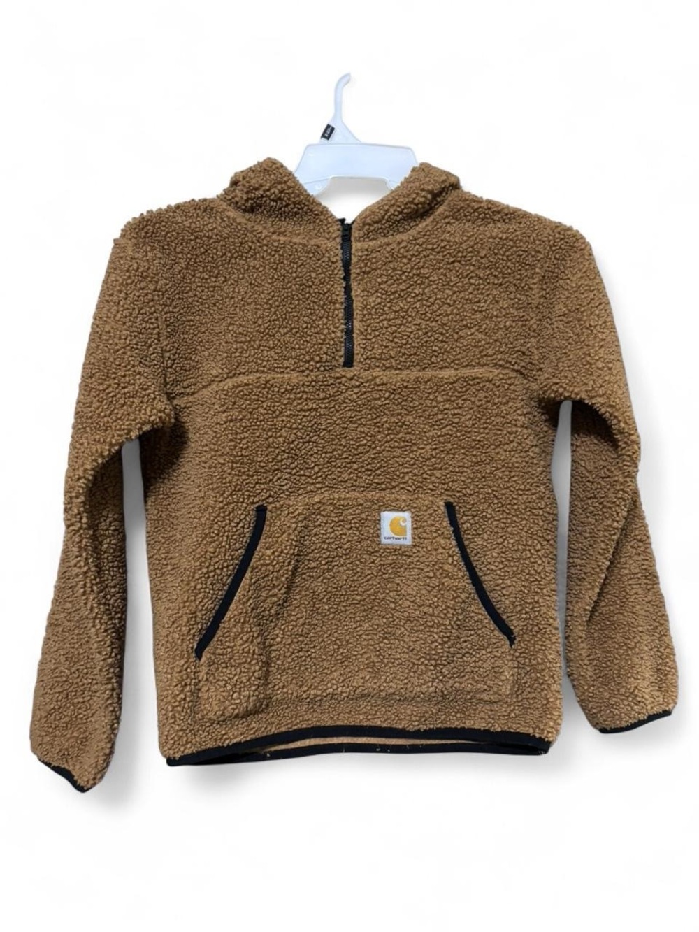 Carhartt Kids Brown Sherpa Half-Zip Hoodie